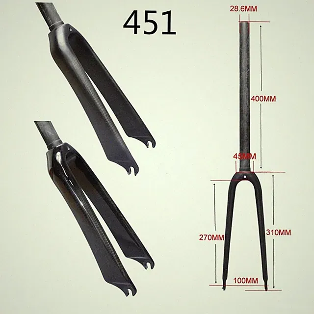 20 Inch Folding Bike Full Carbon Fiber Rigid Fork MTB Bicycle Front Forks