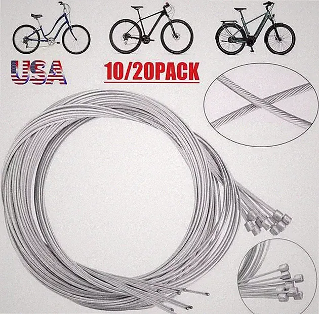 20Pcs 6FT Bicycle Brake Shift Inner Wire Cable Line For Front Rear Road Bike USA