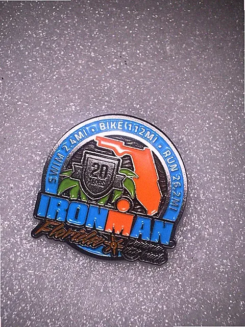 20th Marathon Ironman pin 20 years florida pcb swim 2.4 bike 112 run 26.2 J49