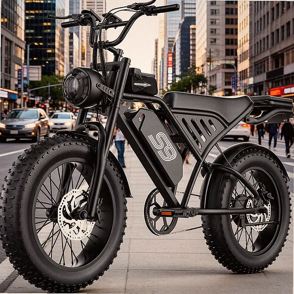 2500W Adults Electric Mountain Bike 20" Fat Tire 48V 33MPH Off-Road E-Bicycle US