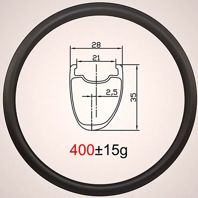 700c Road Gravel Bicycle Asymmetric Carbon Rim Tubeless 28*35mm 20 21 24Holes
