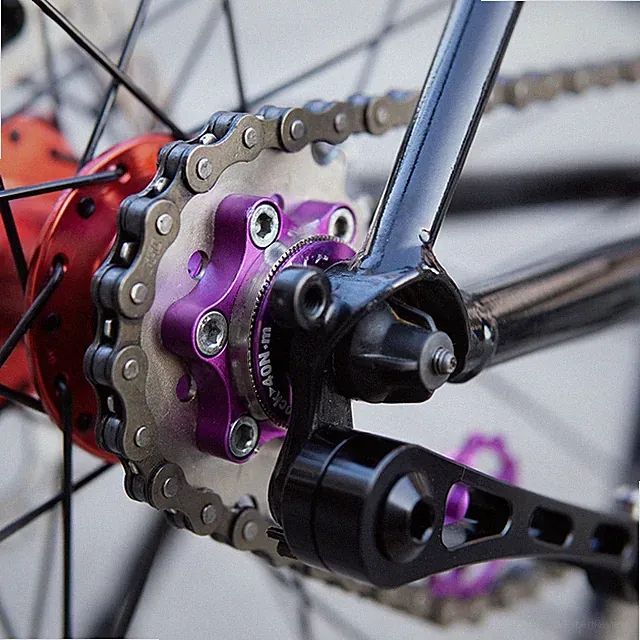Anodized Flywheel Cog 16 to 23 Tooth for Fixed Gear Bicycles Purple Silver