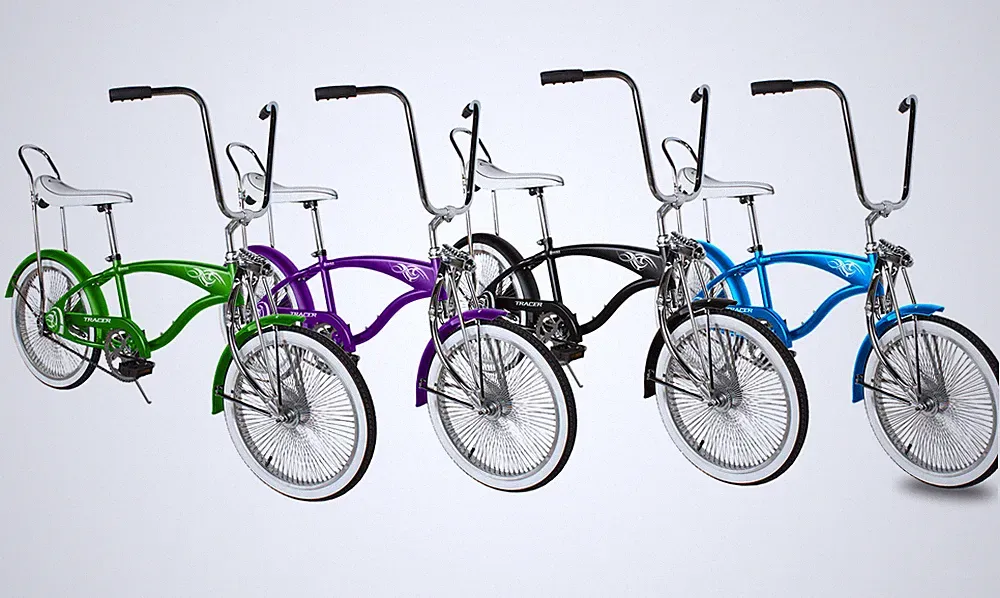 Lowrider Bike 20" Classic Banana Seat Cruiser Bicycle 140 Spoke Fan Rims 1 Speed