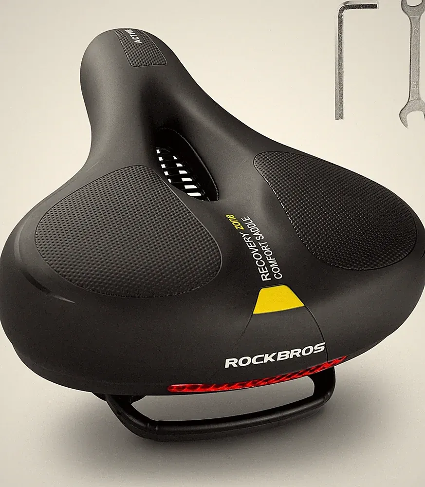 ROCKBROS Bike Saddle Bicycle Seat Air Cushion Pad Comfort Wide Big Bum Soft Gel