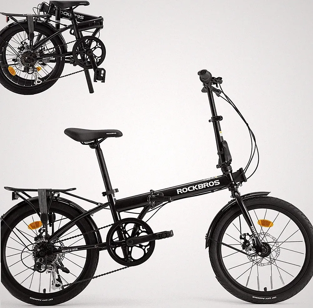 ROCKBROS SKN 20"Adults Folding Bike 7-Speed Variable Speed Disc Brake Commuting