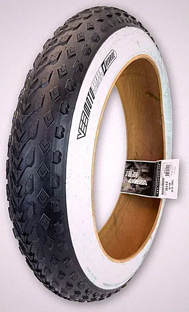 Vee 20x4.0 White Wall Bike Tire Mission Command E-Bike 50 Rated